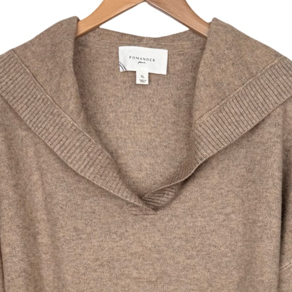 Tuckernuck Pomander Place Hoodie Sweater Cropped Tan Wide Sleeves Size XL - Picture 3 of 8
